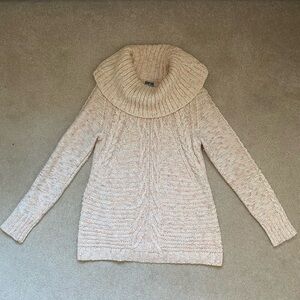 Soho New York & Company Jeans Cowl Neck Sweater, Marled Pink, Size Small